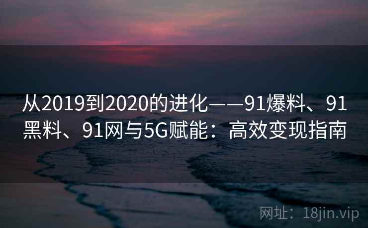 从2019到2020的进化——91爆料、91黑料、91网与5G赋能：高效变现指南