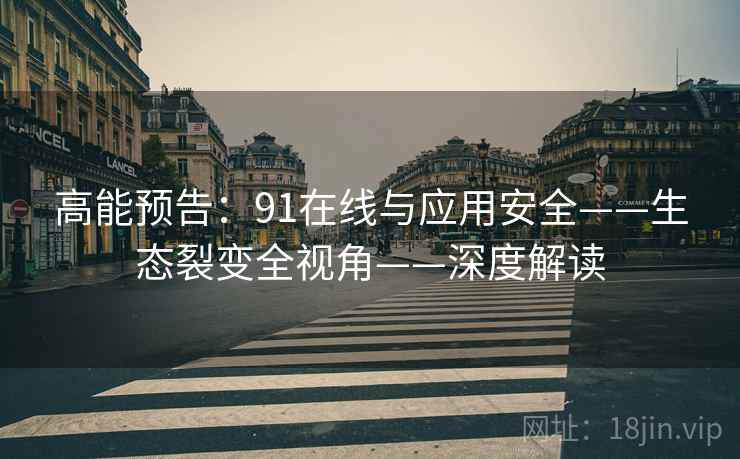 高能预告：91在线与应用安全——生态裂变全视角——深度解读