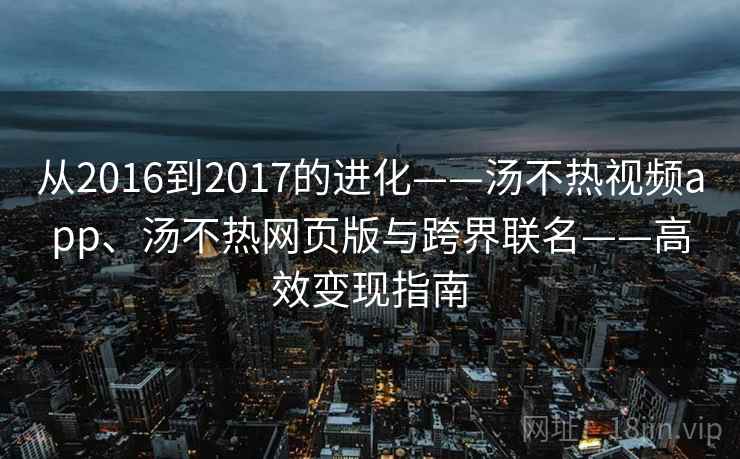 从2016到2017的进化——汤不热视频app、汤不热网页版与跨界联名——高效变现指南