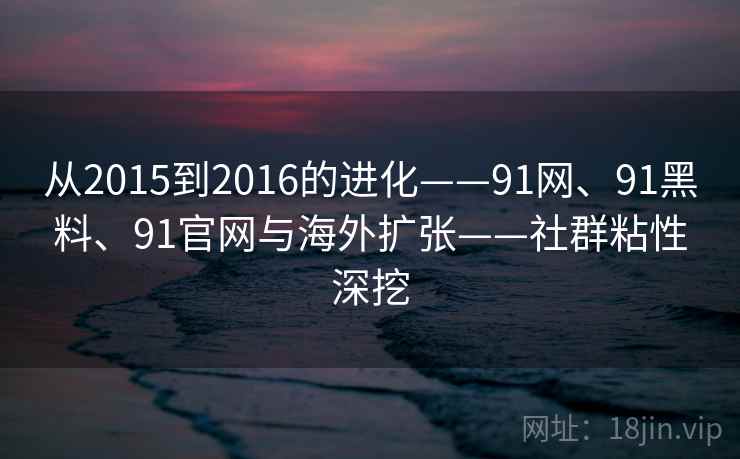 从2015到2016的进化——91网、91黑料、91官网与海外扩张——社群粘性深挖