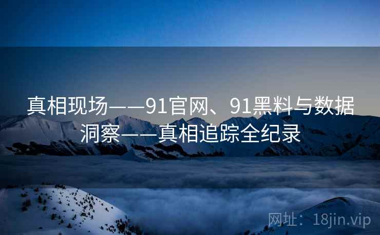 真相现场——91官网、91黑料与数据洞察——真相追踪全纪录
